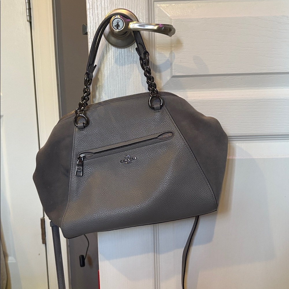 Coach Gray Crossbody Bag with Chain Strap